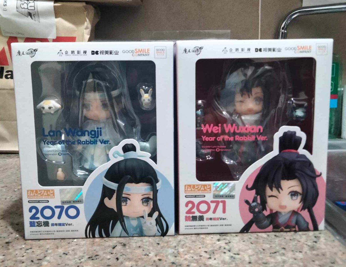 rilazumi's tweet photo. wts lfb ph | nendoroids wx wwx lwj mdzs

wei wuxian / lan wangji year of the rabbit nendoroids — ₱4000 set

- BIB, complete inclusions with headdress 
- see replies below for box condition https://t.co/8x0TSxkTOB