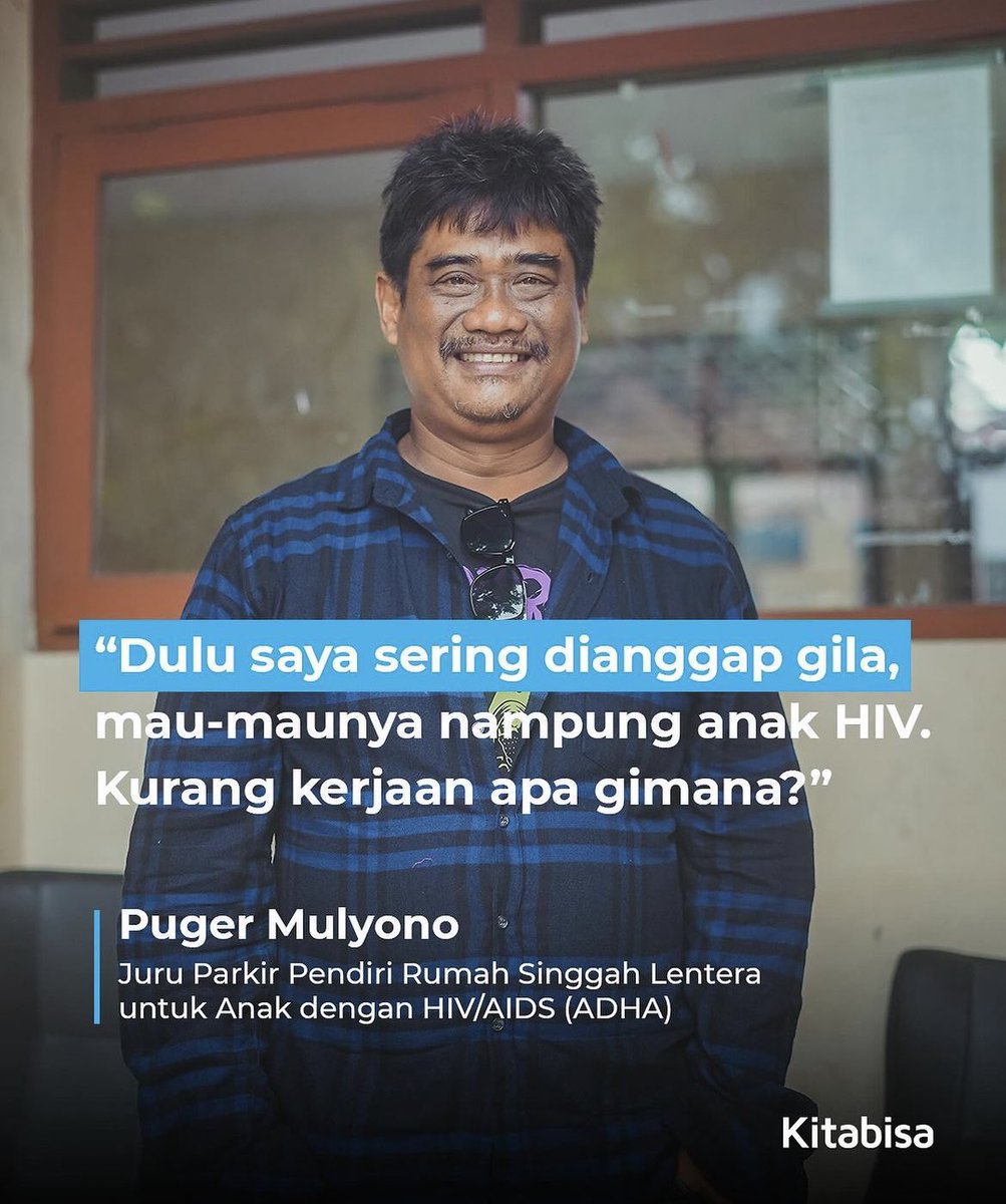 putascuffed's tweet photo. aku sedih banget denger cerita Pak Puger, jadi beliau ini juru parkir yang mau menampung anak anak yang terlahir dengan HIV/AIDS 

tapi Pak Puger sering diusir dari rumah ke rumah setiap mau ngontrak karna warga sekitar menolak dan keberatan dengan keberadaan ADHA🥺 https://t.co/5x3bXX4VgL