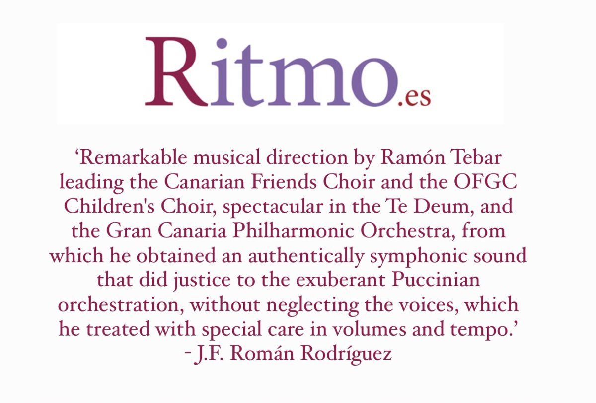 jrtebar's tweet photo. ‼️REVIEW TIME‼️CRÍTICA‼️

Thank you / Gracias

RITMO

https://t.co/UxD20d7Jkw

#ritmo #revista #review #critica #triunfo @Opera_LasPalmas @piotrbeczala @1erikagrimaldi @GeorgeGagnidze #ramontebar #orchestraconductor @arsisartists @News_C_Augusto #directordeorquesta @ofgrancanaria https://t.co/JIXrhGvcma