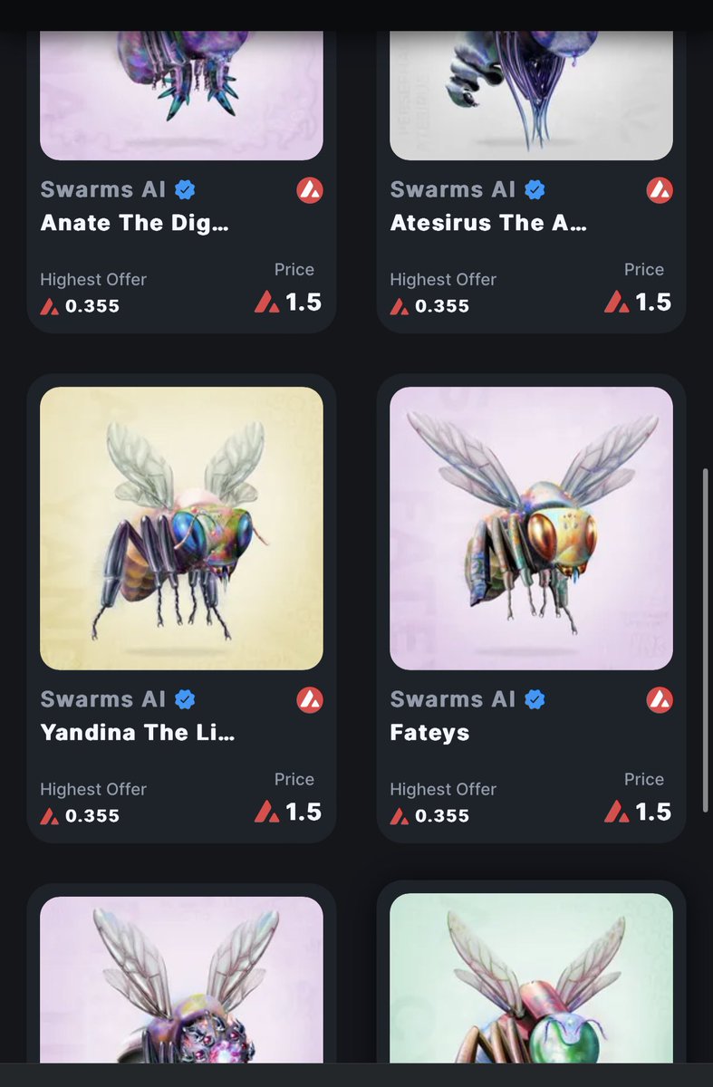 adamjarvisx's tweet photo. Some real nice 🐝 up for grabs! Time to add to your collection?? @swarms_ai #swarmsai #nft #nftart @delsol_art https://t.co/j95cTv9iNR