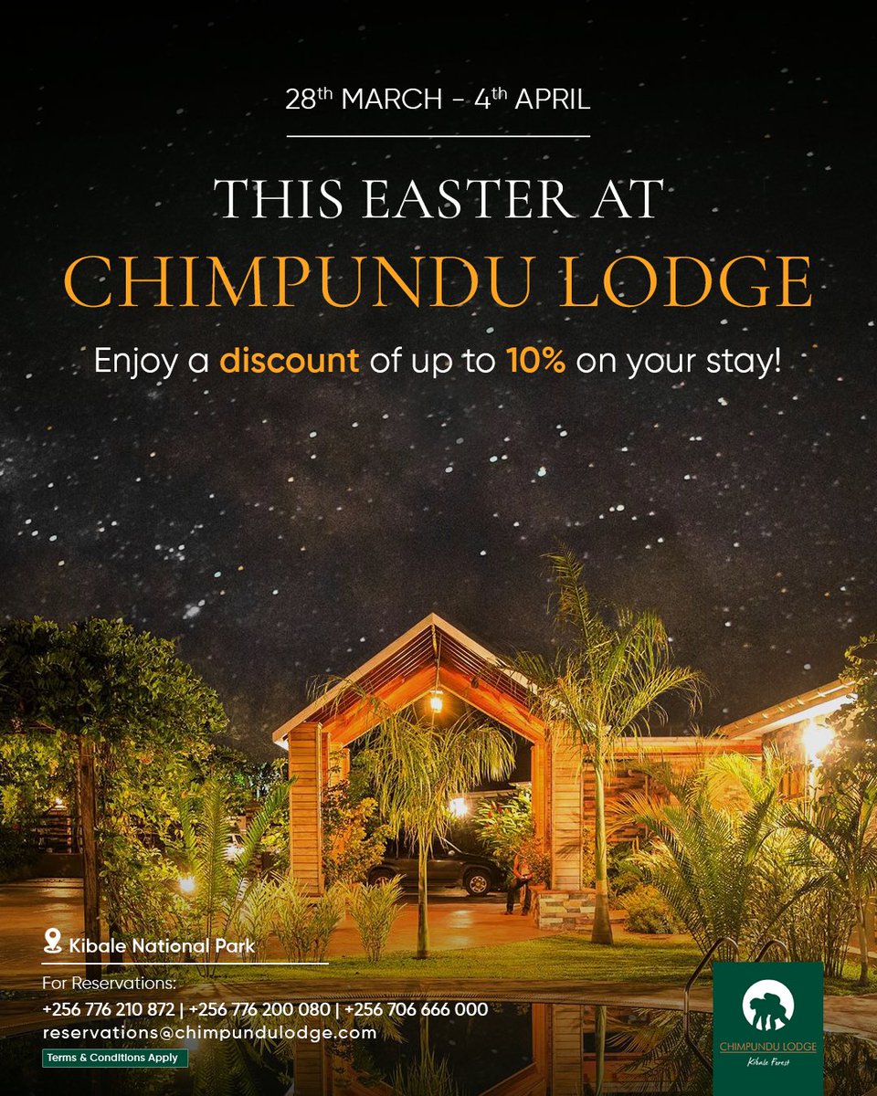 Planning the most-awaited special break? @chimpundulodge is the place to be this #Easter Enjoy the #HolyWeek in luxury surrounded by nature in the forest at #KibaleNationalPark Book now & create unforgettable memories with your loved ones💫 Call: +256776210872 | +256776200080