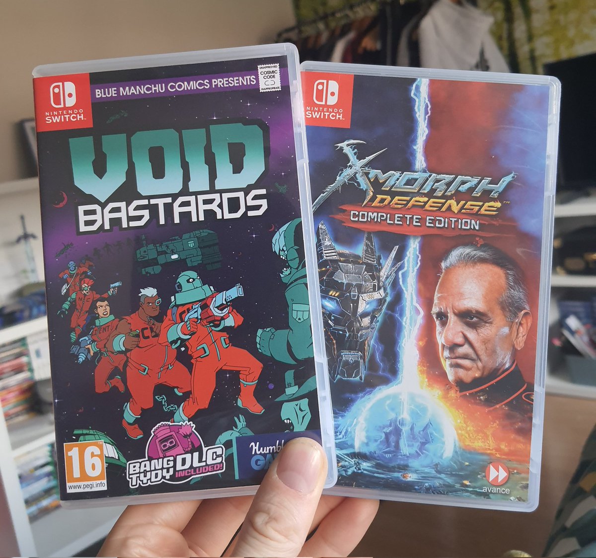 leighwynne33's tweet photo. Pick two of your most favourite games out of your collection, two of your most rarest games from any system.
Show them in the comments below.
My two favourites are: #XmorphDefense & #VoidBasterds
And two rarest games are: #Dawnofthemonsters & #UltraKaijuMonsterRancher https://t.co/JvA9EljDcF