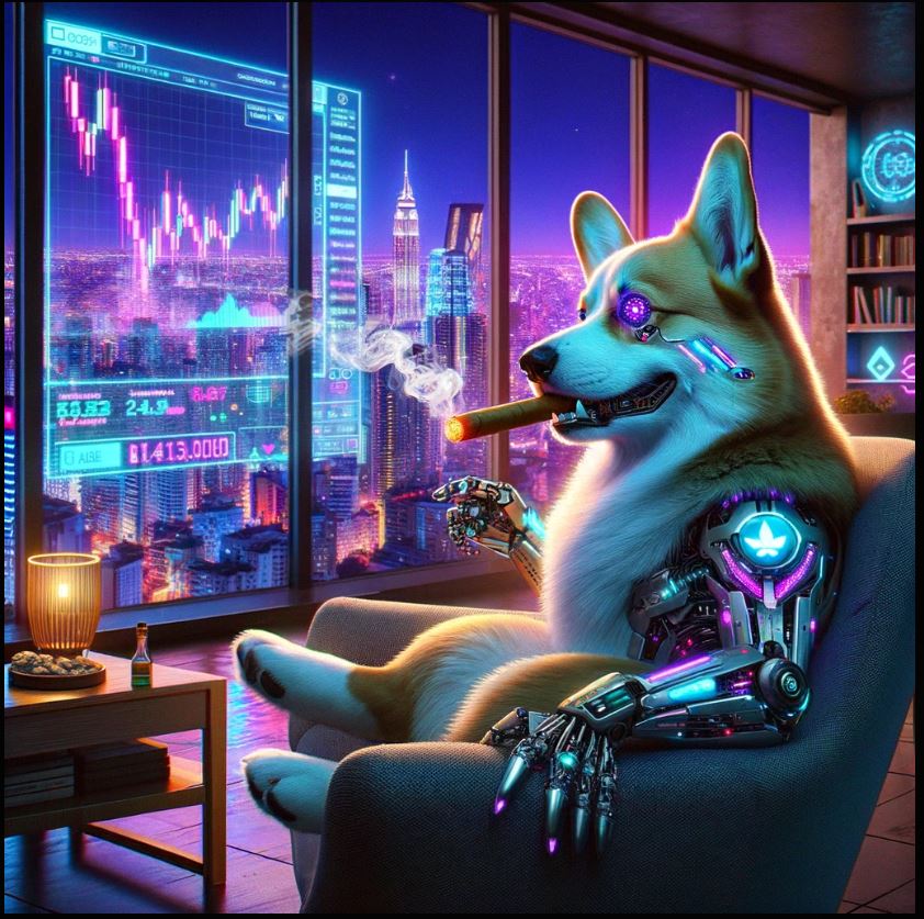 CyberCorgiEHT's tweet photo. #cybercorgi is chill about this #cryptocrash 

What does he know? 🤫

Maybe he knows that the price is not affected? 🤷
And the #Bitcoin will rise to 100k before halving? 👍
Or that this #cryptocrash is just a correction? 🤔

Check price: https://t.co/plh5RTUCsC 👀
#Cryptos https://t.co/0aLHHQBZq9