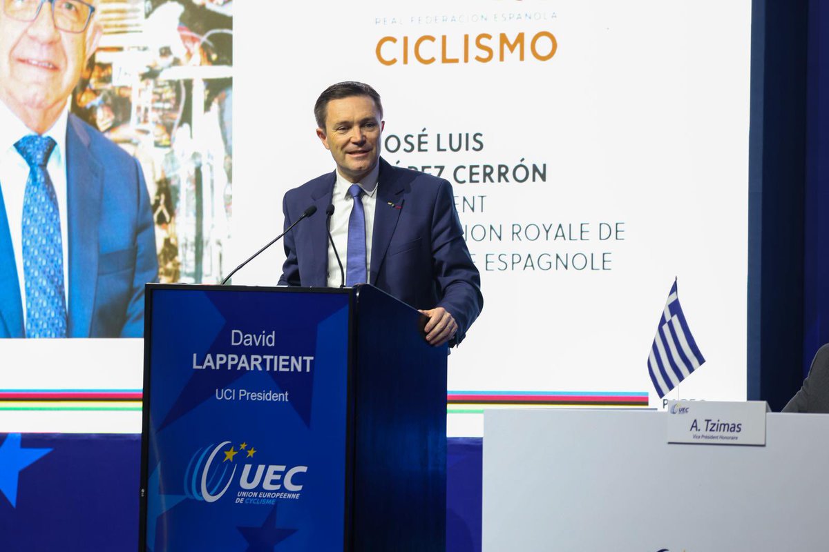 At the @UEC_Cycling Congress in Santiago de Compostela today alongside its management board and 35 National Federations. The European Cycling Union is a critical pillar in our sport, excelling in continental governance and administration. I look forward to working together…