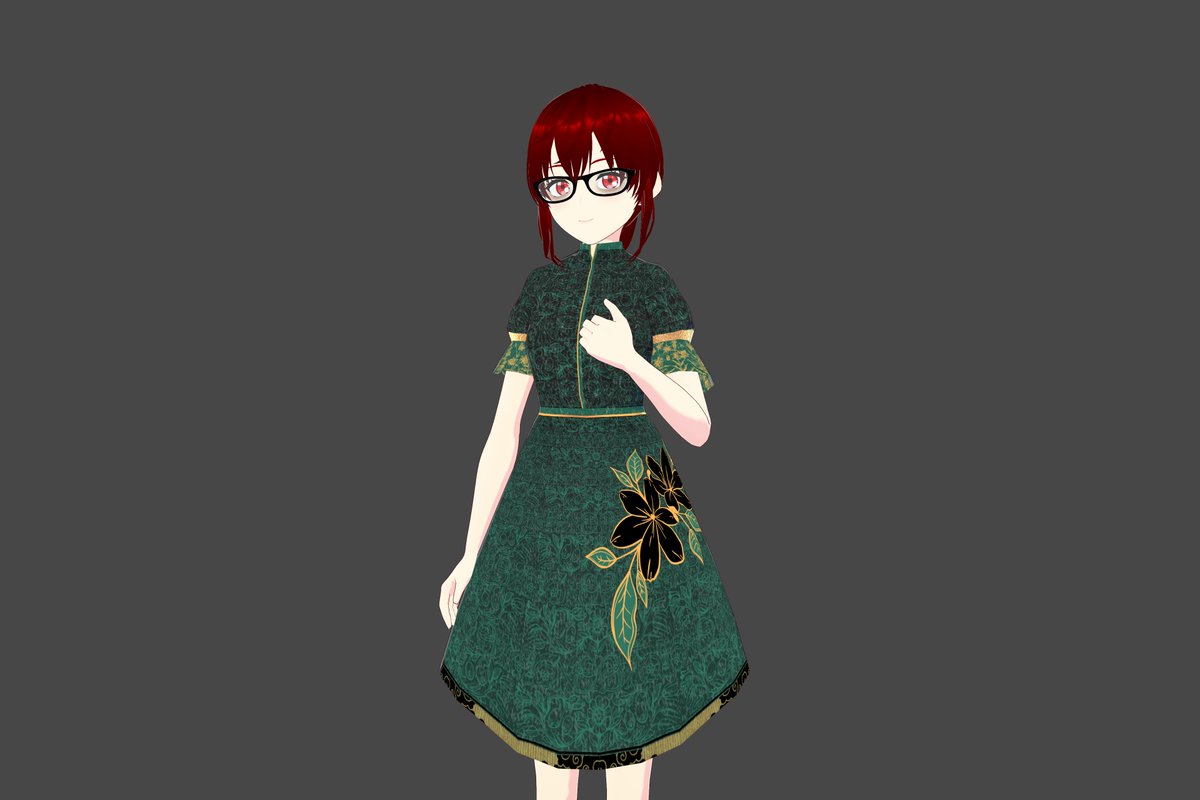 KokiNajma's tweet photo. Another #vroid #dress

Link to the #texture: https://t.co/DcqC9ORGNU

#Vtuber #VTuberUprising #outfitoftheday #VRoidStudio #ENVtuber #VTuberEN #floral #ENVtubers #VTuberAssets #clothing #fashion #clothes #assets #Vtuber素材 #outfit #emerald #art #artwork #Flowers #design #green https://t.co/fz4VMvm2k3