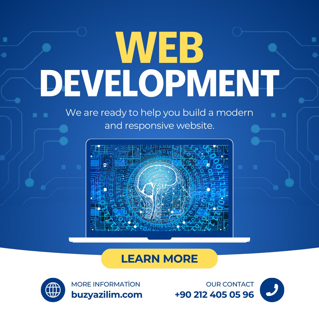 Web Development: Making a Difference in the Digital World
•
Web Geliştirme: Dijital Dünyada Fark Yaratın

#buzyazilim 
#webgeliştirme 
#webdeveloper 
#yazılım