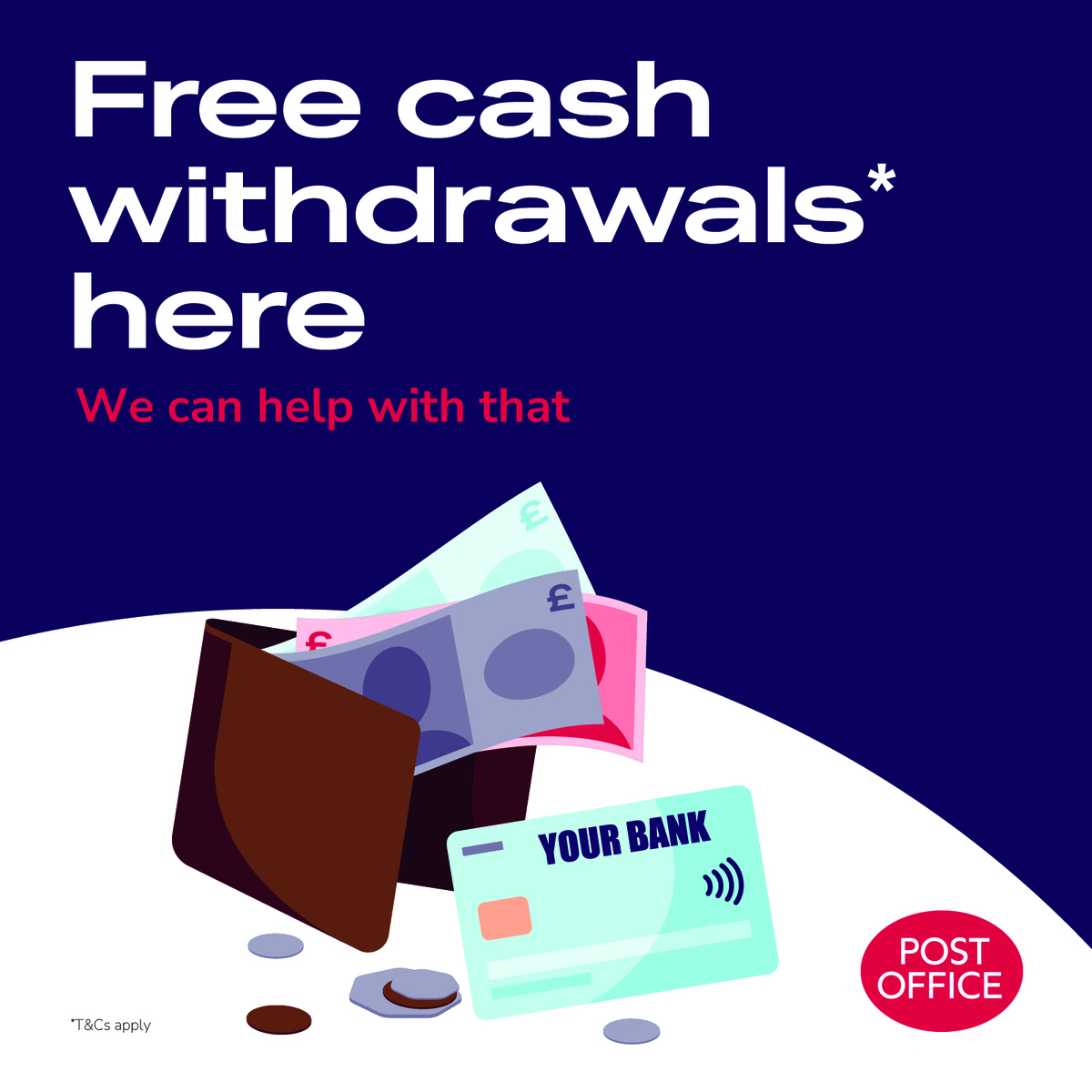 However much you need, pounds or pence, access your bank from here. 💷👛⬇️​

*Some banks may charge for selected services, please speak to your bank for details. Some restrictions apply.​ #AccessToCash #WeCanHelpWithThat