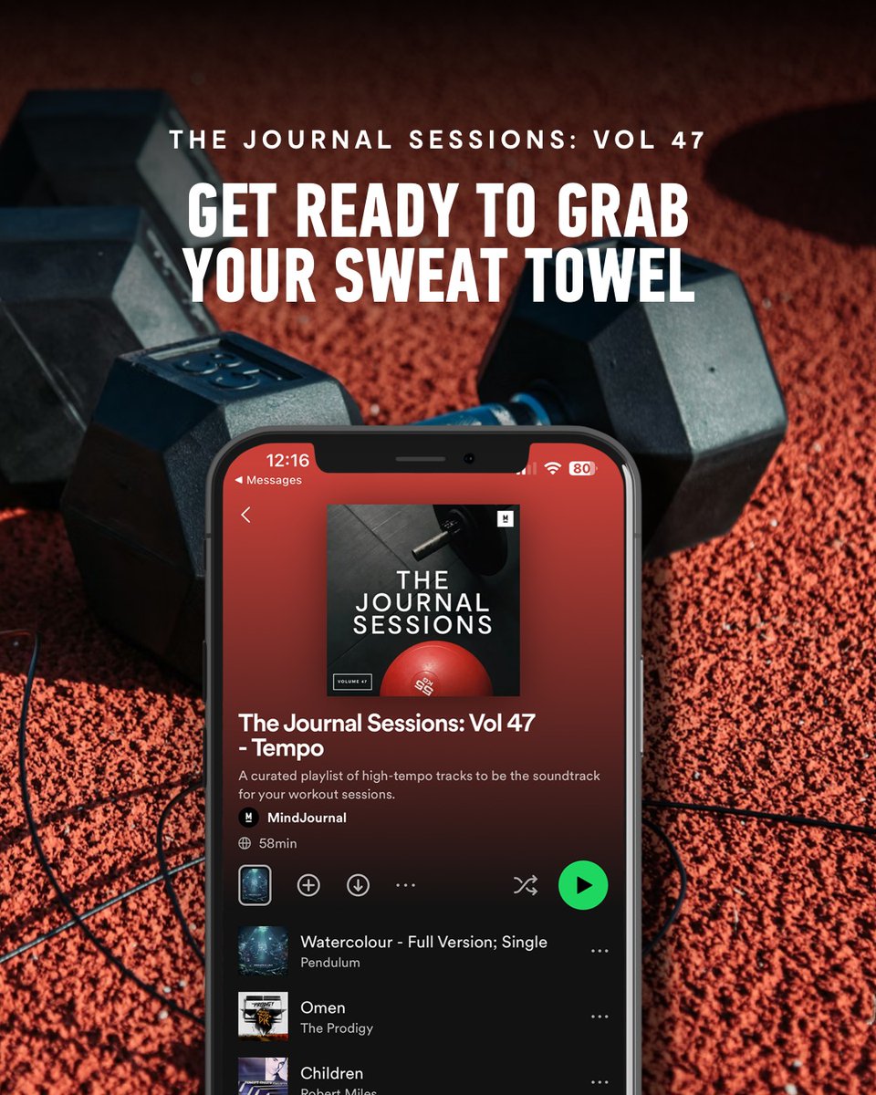 The Journal Sessions: Volume 47 🎧

A curated playlist of high-tempo tracks to be the soundtrack for your workout sessions 🏃

Listen now: open.spotify.com/playlist/6lAgN… 🎵

#mindjournal #spotify #thejournalsessions #playlist #curatedplaylist #workoutplaylist #hiittraining #crossfit