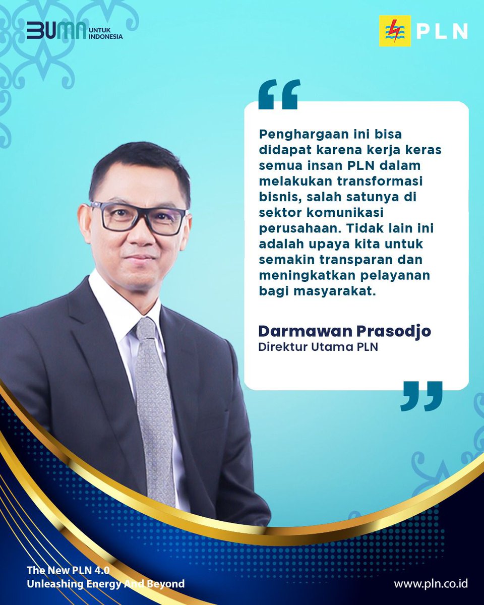 _pln_id's tweet photo. Electrizen, dalam ajang BCOMSS 2024 PLN meraih penghargaan Best of The Best Communications. Kinerja manajemen komunikasi yang konsisten sepanjang tahun 2023 membuat PLN berhasil menjangkau khalayak luas baik di tingkat nasional maupun internasional.

#MudikAsyikPLN2024 https://t.co/K4nraTZw09