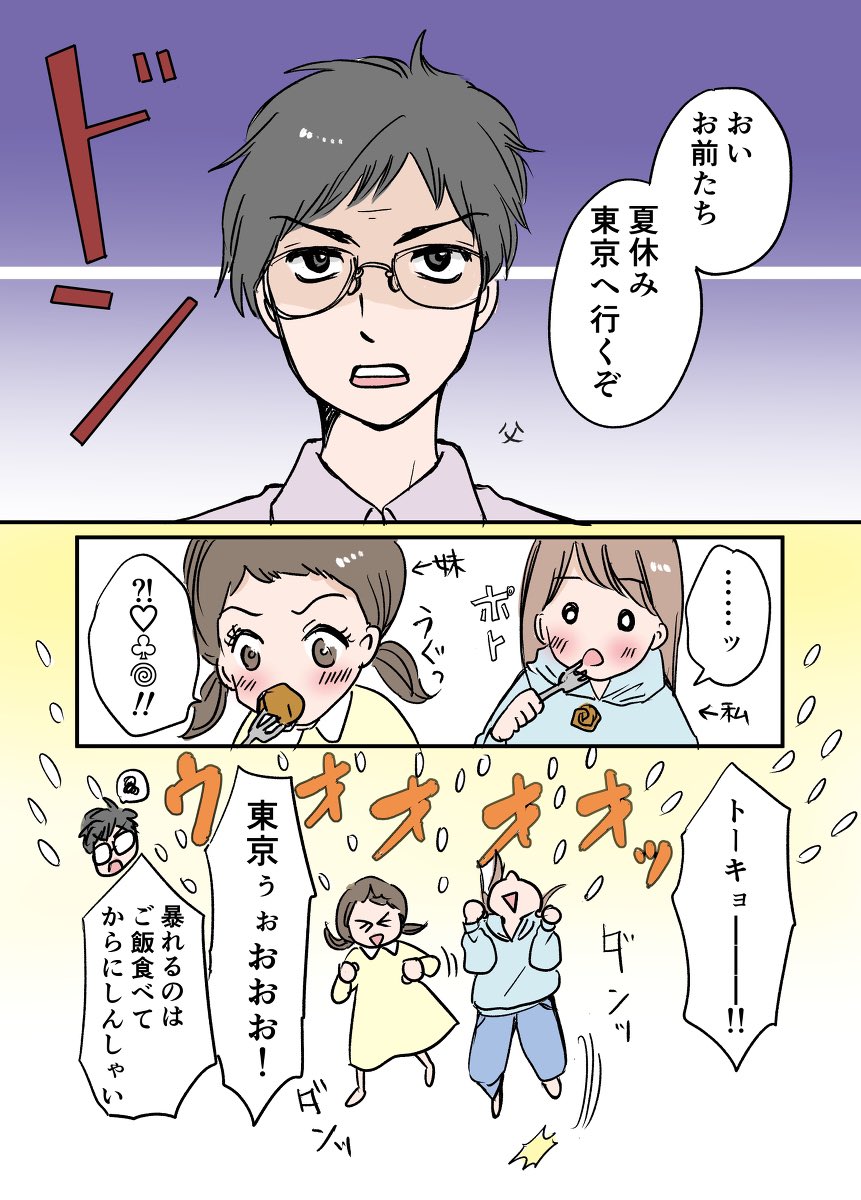 はじめての東京旅行、父と巡るまんだらけの1/4
#漫画が読めるハッシュタグ
#エッセイ漫画