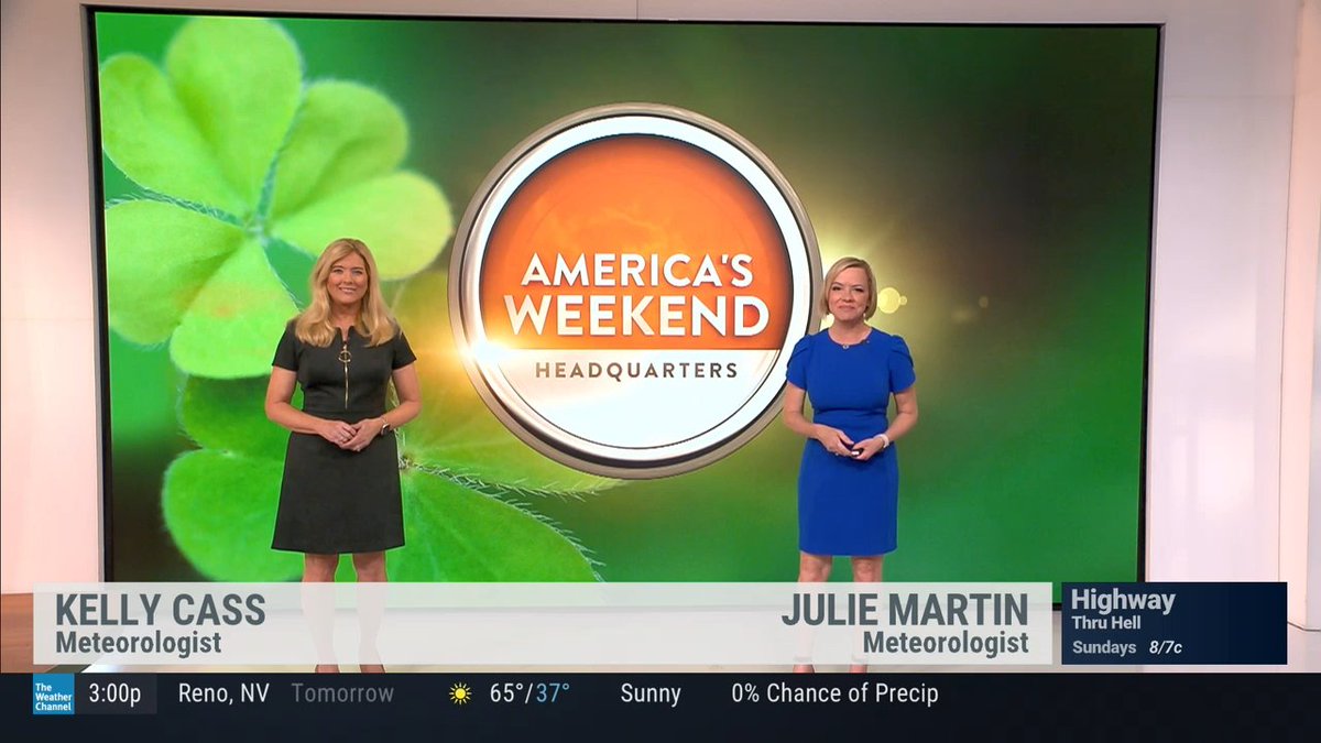 Happy St. Patrick's Day everyone! Got my *very* dark green on today, we'll see if it works at the key-wall 😂
I'm with <a href="/juliemartin/">Julie Martin</a> again this morning, tracking more storms for the south on <a href="/weatherchannel/">The Weather Channel</a>
