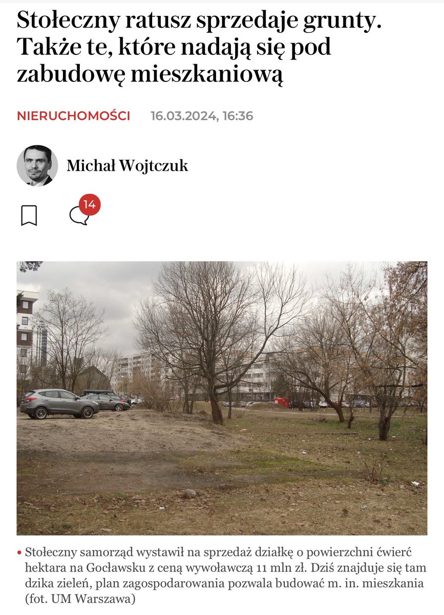 <a href="/Kukucki/">Krzysztof Kukucki</a> zbudował 432 mieszkania we Włocławku. Warszawa w ciągu ostatnich pięciu lat zbudowała 271. A Szczecin zbudował 831 i niestety zapowiada się, że Warszawa nie chce gonić Szczecina i Włocławka, bo sprzedaje kolejne grunty, na których mogłaby budować mieszkania.