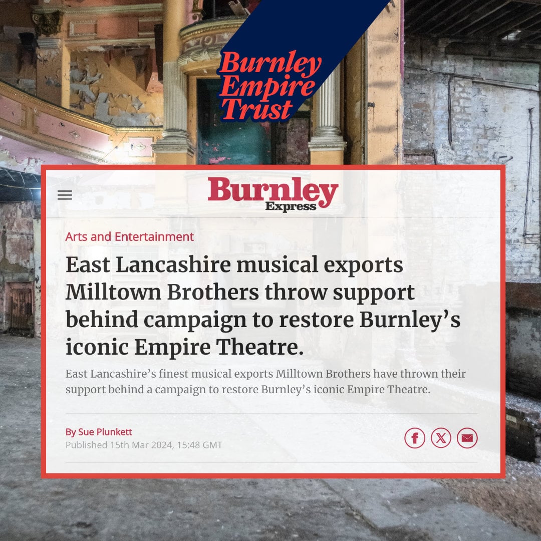 'The band, who are returning to the county for a much-anticipated show at #Rawtenstall’s St Mary's Chambers on Friday, May 3rd, were invited to use the theatre recently for a photo and video shoot.' - @burnleyexpress. Follow the link to read more burnleyexpress.net/whats-on/arts-…