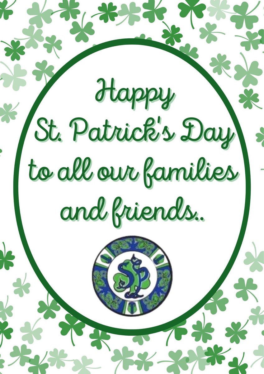 Happy Saint Patrick’s Day from everyone at St Patrick’s Primary School. Have a wonderful day celebrating. 💙💚