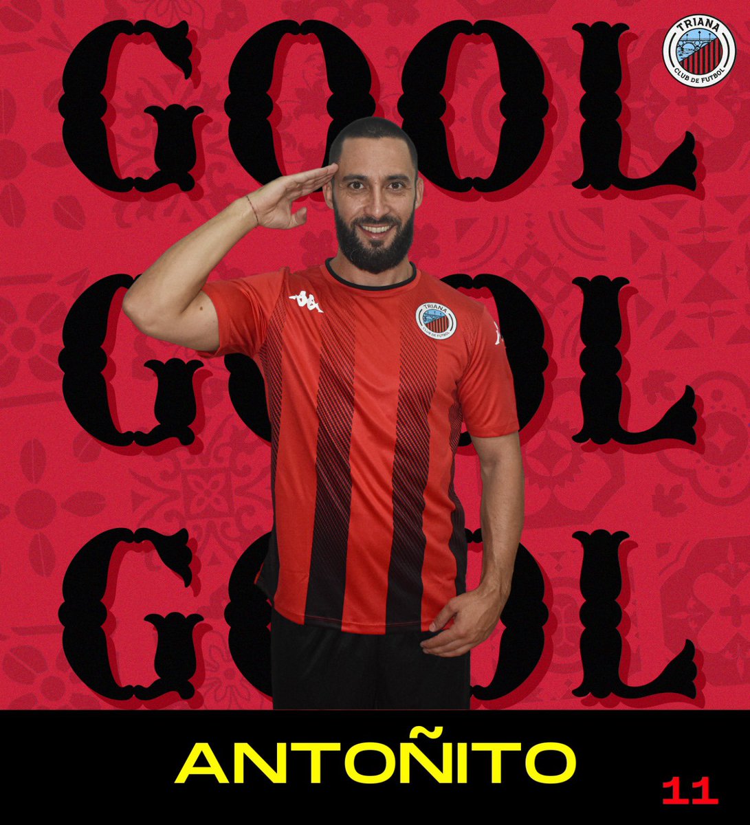 TrianaCF19's tweet photo. 41’ | GOOOOOOOOOOOOOOOLL!!!

🫡 ¡ANTOÑITOOOOOOOOOOO!

🔴⚫️ Triana CF 3-1 Colspe 🟡⚫️

#TrianaColspe • #SueñoDeBarrioyCantera https://t.co/KmVuEL5B3U