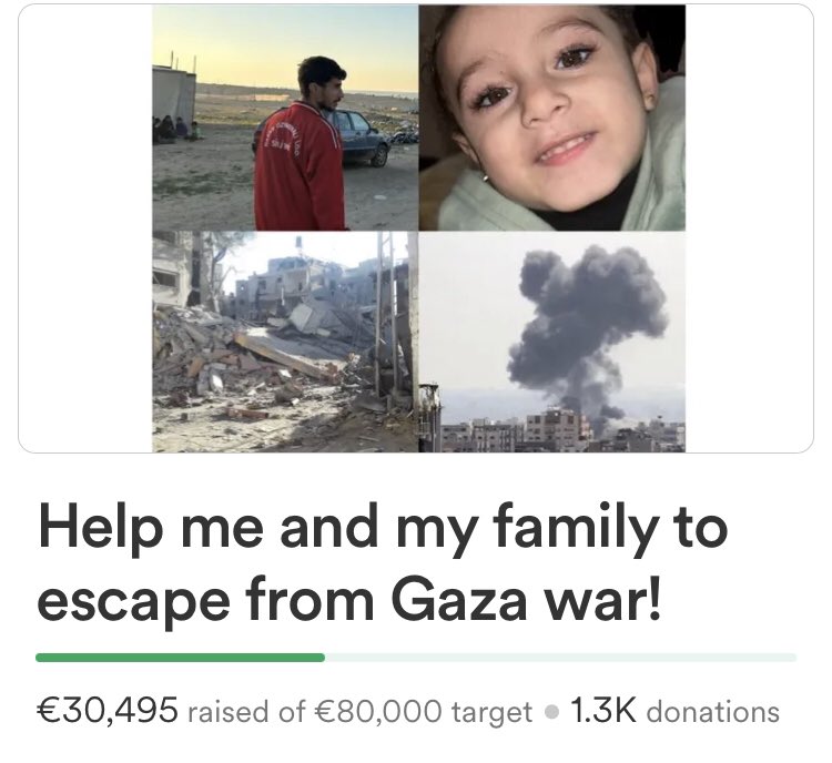 THAER HAS NOT YET REACHED THE HALFWAY GOAL ‼️ please keep donating and sharing, help save this family 🇵🇸🙏