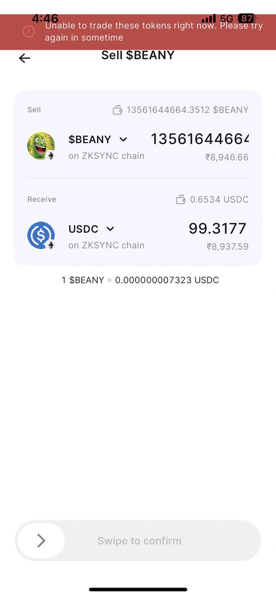 cryptin_india's tweet photo. Worst exchange ever I’m not able to swap my tokens since 3-4 days @cryptoady @CryptoPointHi @Okto_app https://t.co/6Se6WgUtbp
