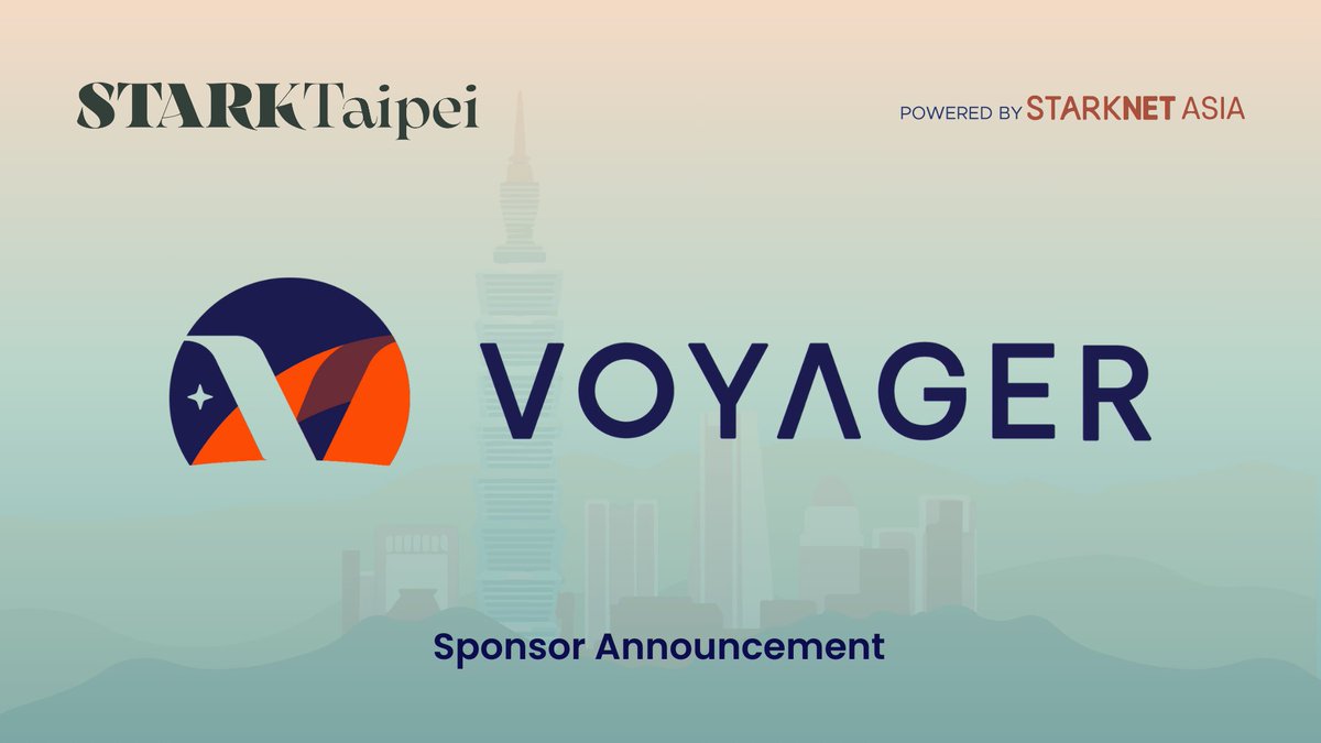 We're building a brighter blockchain future at #STARKTaipei 2024, and @0xvoyageronline is teaming up with us on the journey! . Join us on a journey of networking and insightful discussions about the @Starknet ecosystem. starknet.asia/event/starktai…
