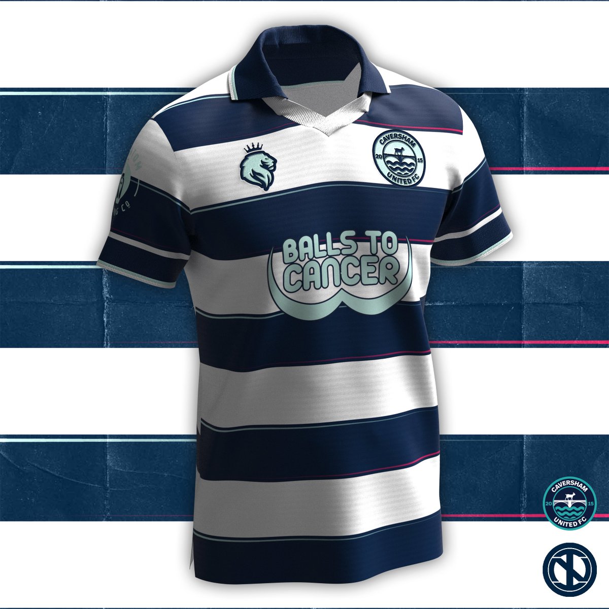 designedbyONI's tweet photo. @CavershamUnited | The “Reading” Kit - V2
An even more fitting tribute to Reading FC, using their traditional blue hoops with a Caversham United touch in the pinstripes, which are teal and purple to mirror the colours used in the Goats’ current home kit.

#CavUtdKitCompetition https://t.co/LkvKVOtVhU