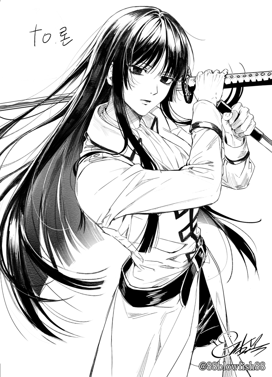 지인분들 그려드린 신파치와 노부메~