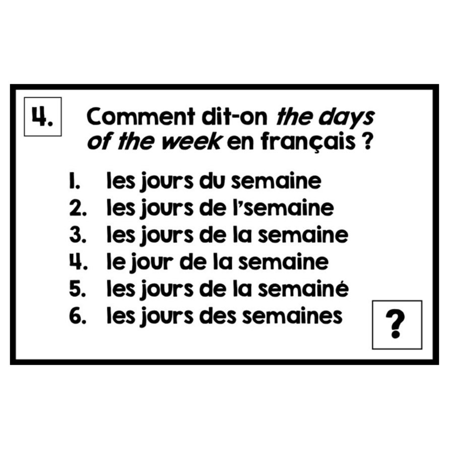 Revise #frenchdatesdaysmonthsseasons with this set of #frenchchallengecards at my @Tesforteachers store

tes.com/teaching-resou…

#primaryfrench #frenchforchildren #mfltwitterati #thelivelylearningclassroom #ks3french #thelivelylanguagesclassroom #ks4french #gcsefrench #French