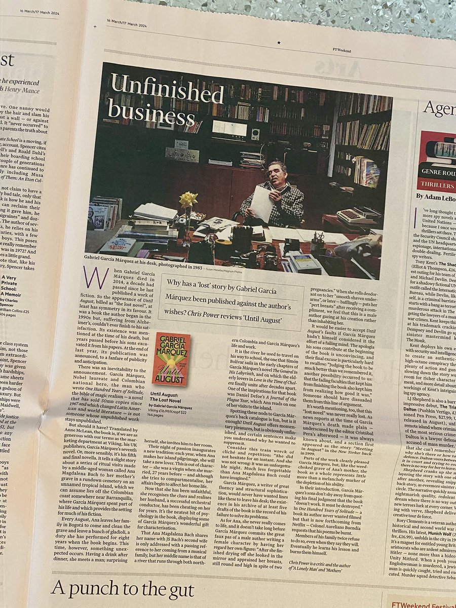 My review of Until August, by Gabriel García Márquez, is in the @ftweekend ft.com/content/f9bd3e…