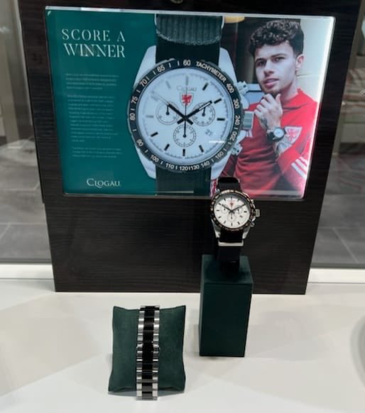 The amazing @Clogau watch on display at their store in #Wrexham get across there take a look then follow the link and get bidding Wrexhamlegends.com