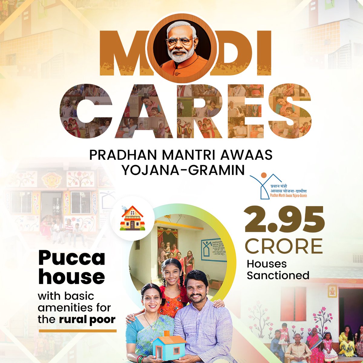 A leader who prioritizes the needs of the underprivileged. 2.95 crore houses sanctioned for the rural poor.