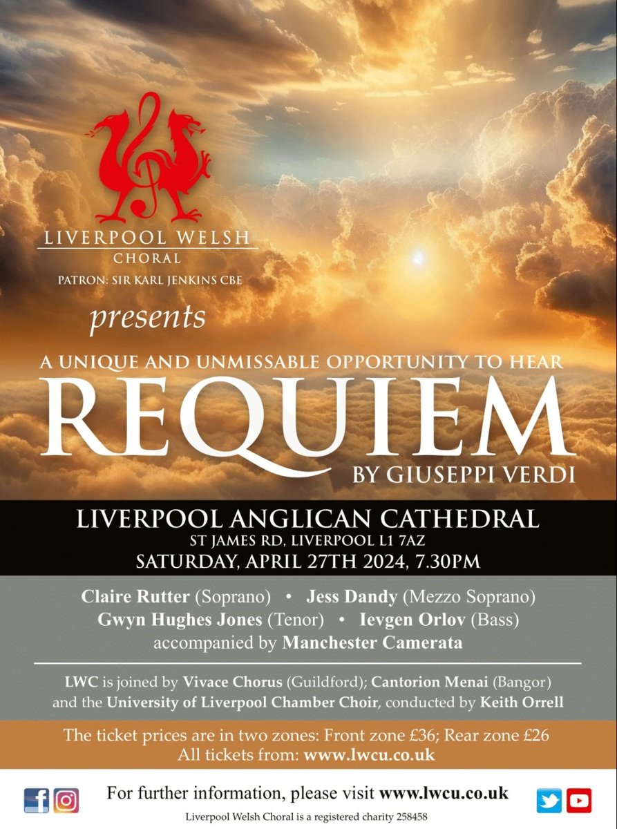 Please share with all your friends our fabulous upcoming concert on 27th April 2024 7.30pm - 300 voices coming together to sing Verdi Requiem at Liverpool Anglican Cathedral. Tickets from lwcu.co.uk/product/ticket… 
<a href="/VivaceChorus/">Vivace Chorus</a>
