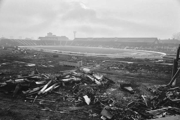 1985: #WhiteCity Stadium during its demolition #London