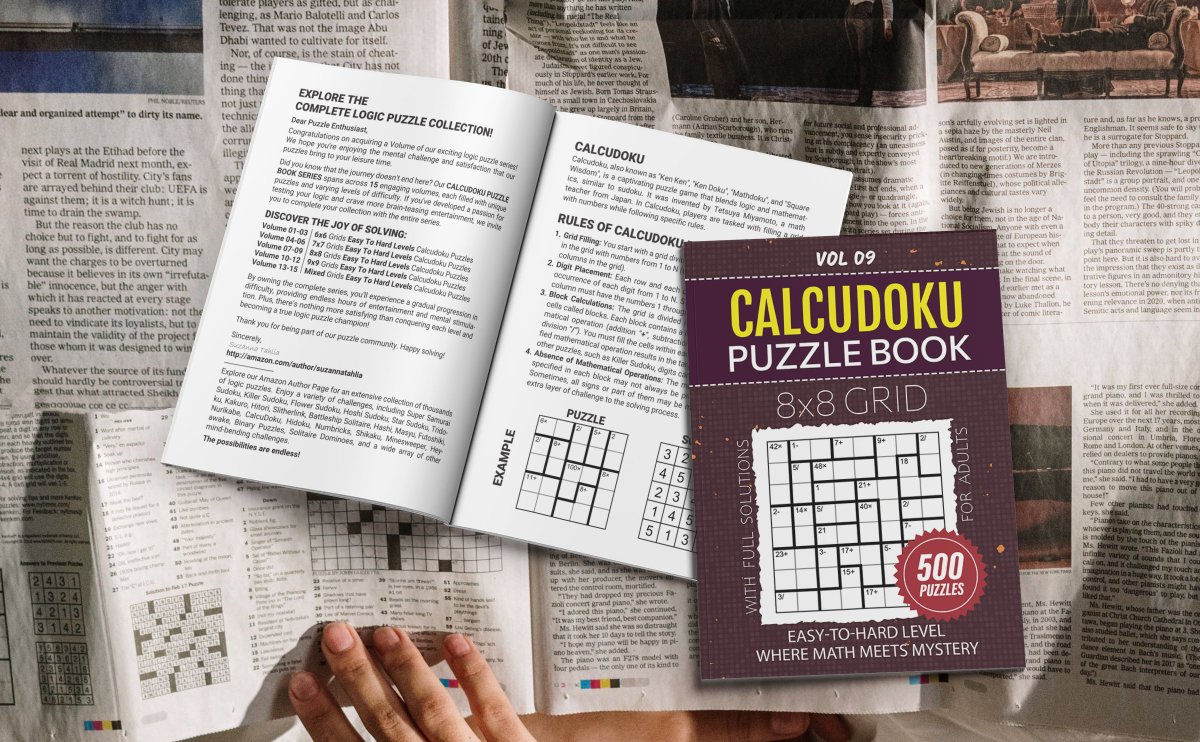 SuzannaTahlia's tweet photo. #Calcudoku #PuzzleBook For Adults: 500 Mathematical Puzzles, Easy To Hard Difficulty Levels For Hours Of #BrainTeasing Fun, Sharpen Your Mind With 8x8 Grid Challenges, Solutions Included, Vol 09
https://t.co/qQdCADZR6j
#mathdoku #kendoku #kenken #puzzle #logicpuzzle #doku #book https://t.co/qmeSzLZhfx