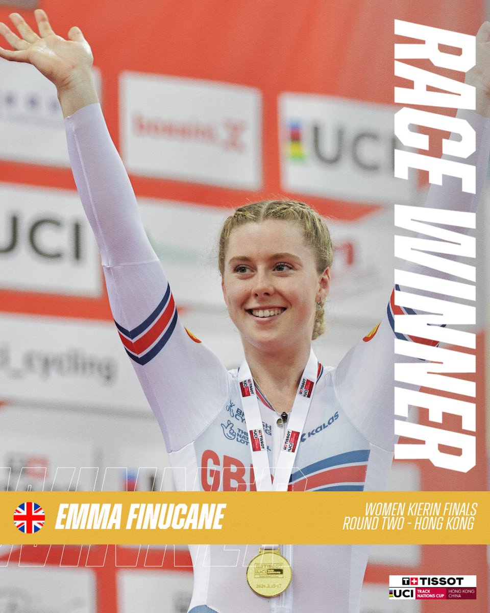 3 x 🥇🥇🥇 for Emma Finucane (GBR) in Hong Kong Women Sprint ✅, Women Team Sprint ✅, Women Kieirin ✅ @BritishCycling @TeamGB #TissotNationsCup