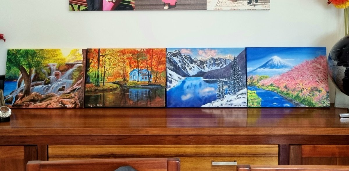 Painting the colors of spring. I now complete '4 seasons' painting series. #nature