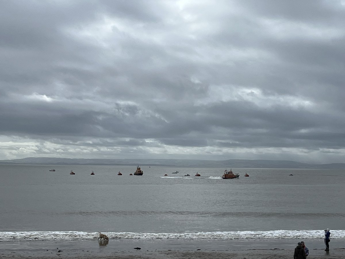 Incredibly special to watch <a href="/RNLIBarrydock/">Barry Dock Lifeboat</a> new Shannon lifeboat arrive today, in a flotilla with lifeboats from neighbouring stations. Amazing atmosphere <a href="/RNLI/">RNLI</a>