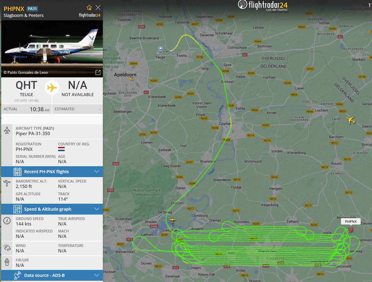 At_Geo's tweet image. Goedemorgen op deze grijze zondag. Voor de jaarlijkse luchtfotosignalering worden momenteel weer luchtfoto's gevlogen 📷. Regio Doetinchem.

flightradar24.com/PHPNX/3465ad3d

#luchtfotos #aerialphotos @At_Geo @SlagboomPeeters