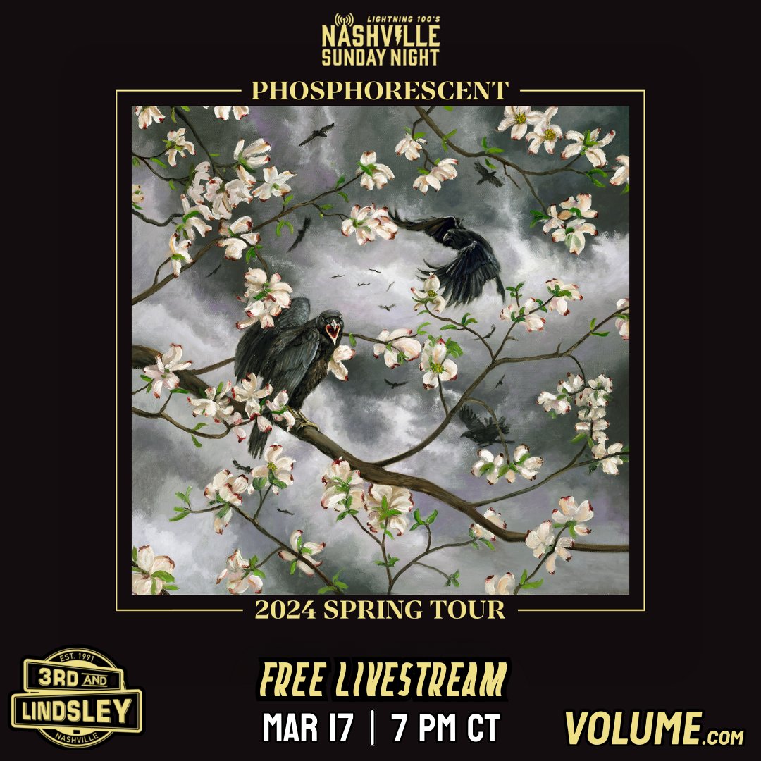 Don't miss @Phosphorescent's livestream from @3rdAndLindsley tonight at 7pm CT when he hits the stage at @Lightning100's #NashvilleSundayNight on @GetOnVolume.

Get your free ticket here: bit.ly/NSN-Phosphores…