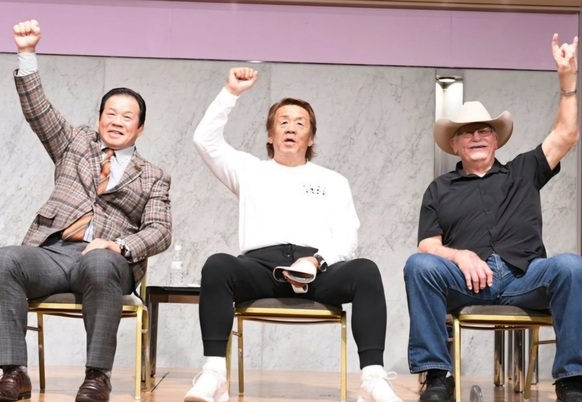 MasanoriHorie's tweet image. Stan Hansen 🇺🇸 has another successful Japan 🇯🇵 tour from March 9th to 17th for various talk show events, autograph sessions, and radio appearance.
Belcベルク 主催「藤波辰爾 vs 長州 with スタン・ハンセン」スペシャルトークショー
#OldieButGoodie #MemoriesForever #ajpw #njpw