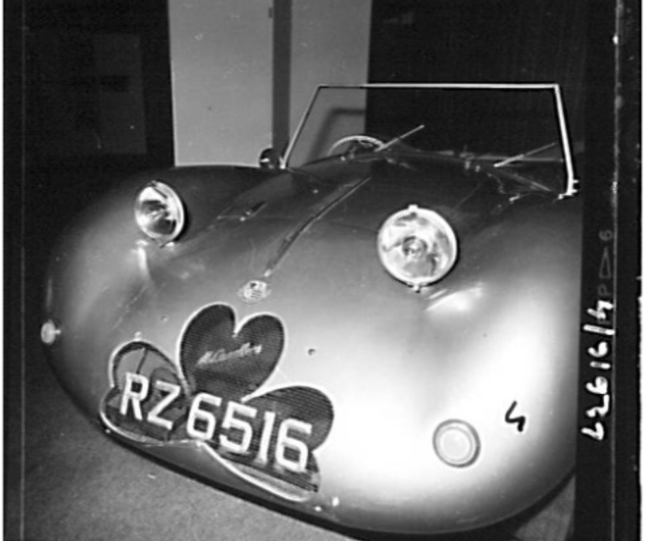 utm_cultra's tweet photo. Happy #StPatrick'sDay! ☘️
To celebrate we are shining a spotlight on local innovator #RexMcCandless sports car, built in 1956.
Spot the shamrock shaped grill and the rabbit shaped mascot at the rear.
Read more about our Driven Exhibition here → https://t.co/6zVtfBpHou https://t.co/f7VTYlVxDh