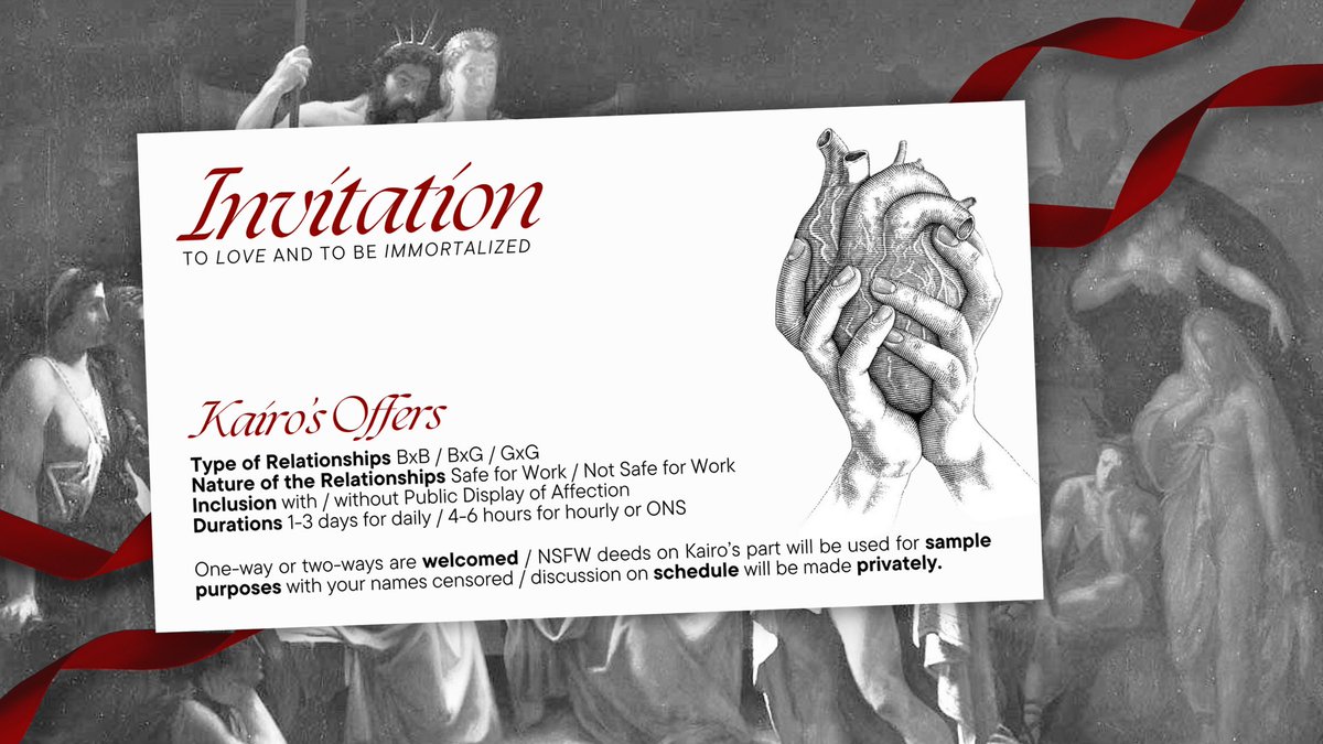 INVITATION——TO LOVE

I need a helping hand in gathering several love notes in the form of testimonials with the details attached. Hit me up in t.me/bloodsmears if you're willing to take the offer.

Retweets and any interactions are highly appreciated as well. x