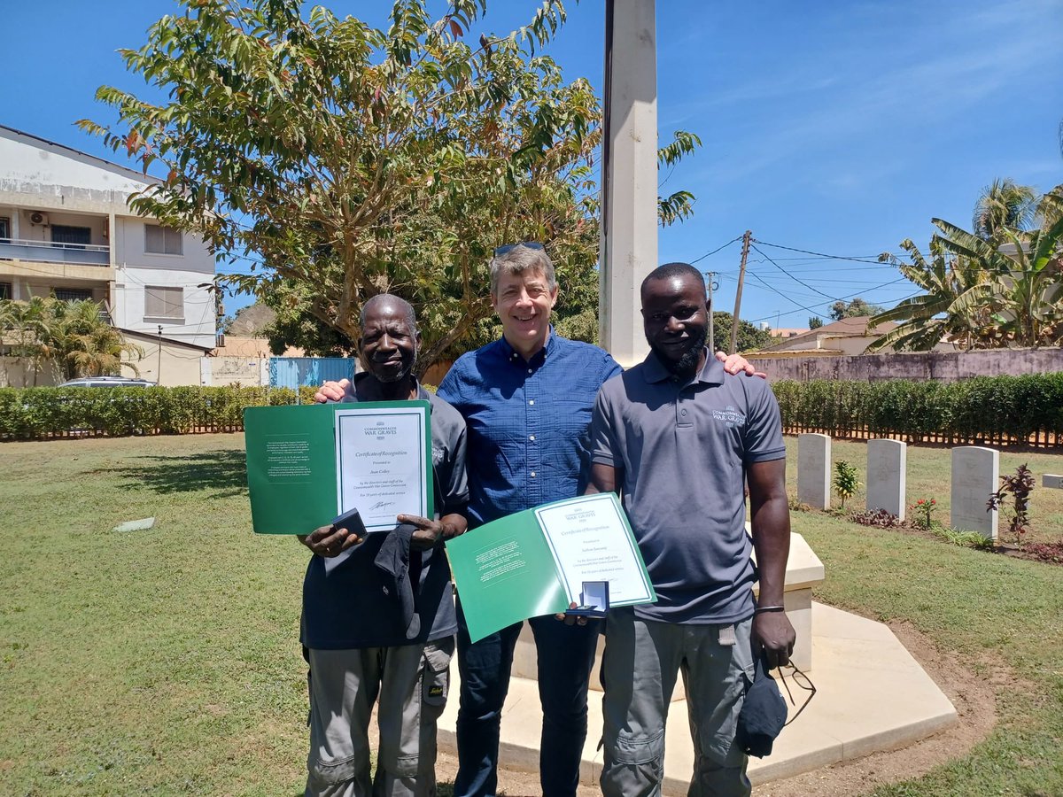 📍 Fajara War Cemetery, Gambia.

Thank you to Jean &amp; Saihou, who recently received long service awards for their commitment, and thank you to all of our gardeners around the world for their dedication to inspirational horticulture 🌻