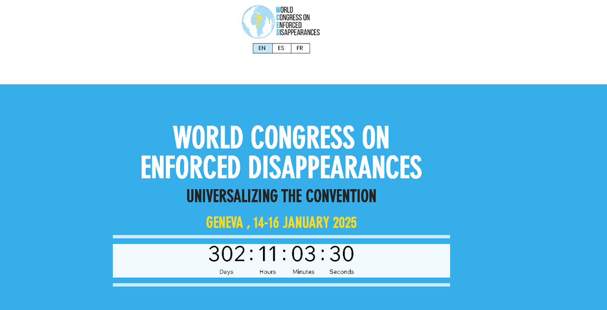 The World Congress on Enforced Disappearances, aiming to universalize the Convention for the Protection of All Persons from Enforced Disappearance, will take place in Geneva from January 14 to 16, 2025. This event seeks to raise awareness, foster intergovernmental dialogue, and…