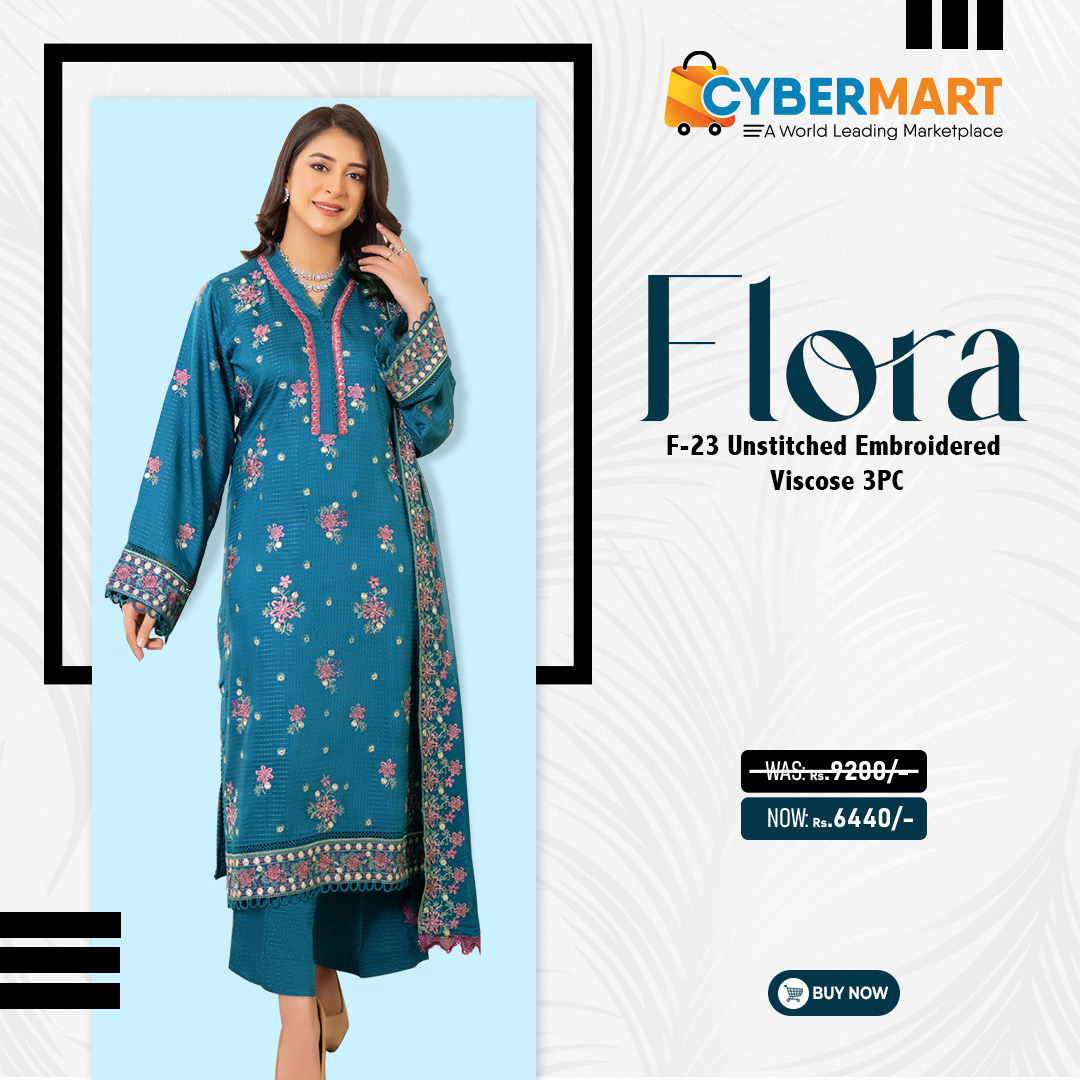 cybermartpak's tweet image. Buy this Flora F-23 Unstitched Embroidered Viscose 3PC suit for just Rs. 6,440/- and enjoy a surprise gift. Also, enjoy Free Open Box Delivery at Your Doorstep.

Shop Now: cybermart.pk/Flora-F-23-Uns…

#unstitchedsuits #suits #suitsets #suitstyle #womensuits #CyberMartPK #shopping