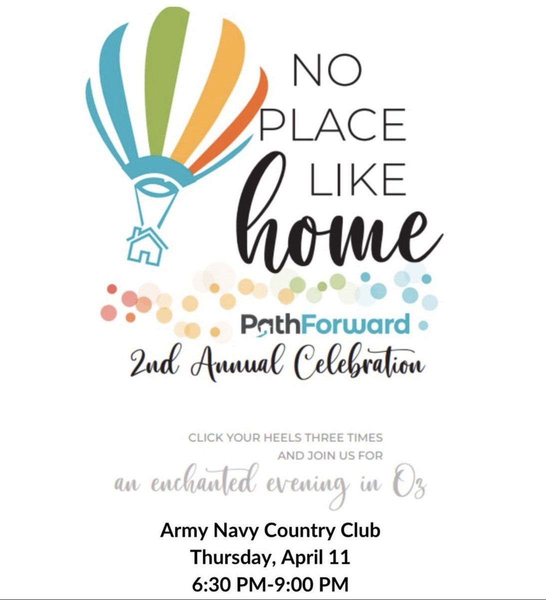 #SaveTheDate On April 11, I will be the emcee at @path4va's No Place Like Home Event at the Army Navy Country Club. Join me at this event and help transform the lives of people experiencing homelessness. 💙 Purchase your tickets ⤵️ pfva.org/no-place-like-…
