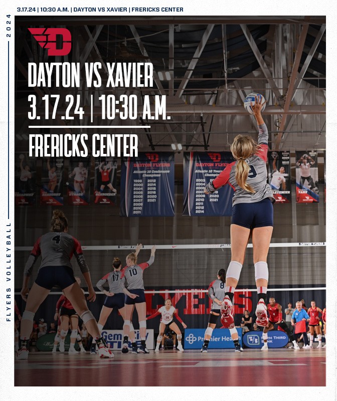 #GAMEDAY‼️ #UDVB vs. Xavier 📍- Dayton, OH 🏟️- Frericks Center ⏰- 10:30 a.m. #UDVB // #FlyerLegacy