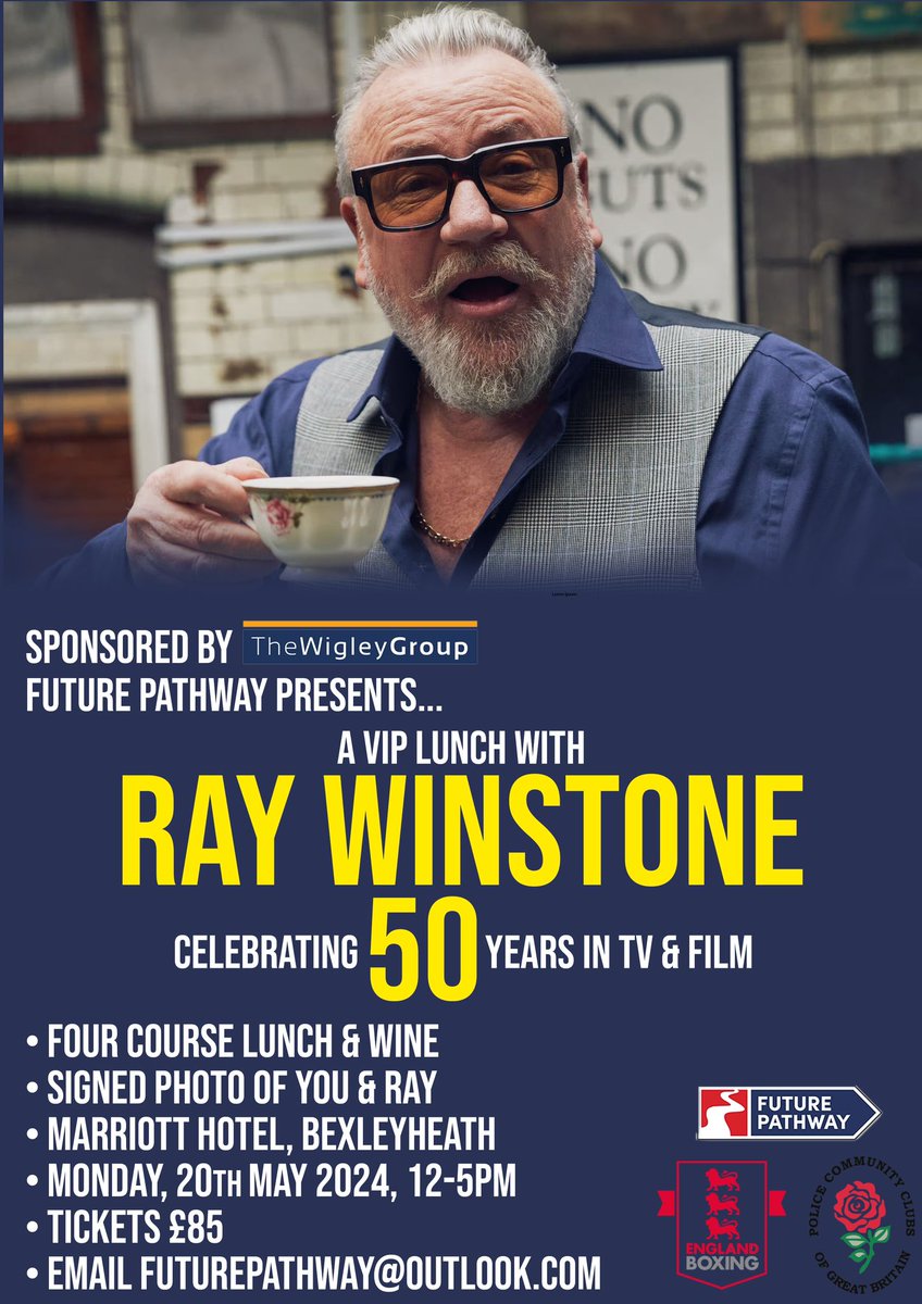 Great response to @Futurepathway1 Lunch to celebrate 50 years of TV and Film with RAY WINSTONE , our little support group offers free courses to Veterans and sports personal we are delighted link up with @PoliceClubsGB , cant do this without you all Than you so much. @TargetDarts