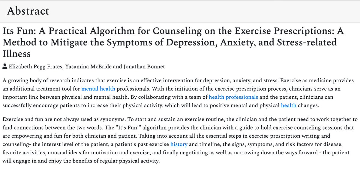 Looking for information on exercise today? Here's a journal article for you. #exercise #health #lifestylemedicine iomcworld.org/abstract/its-f…