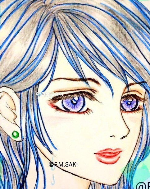 「blue hair lipstick」 illustration images(Latest)
