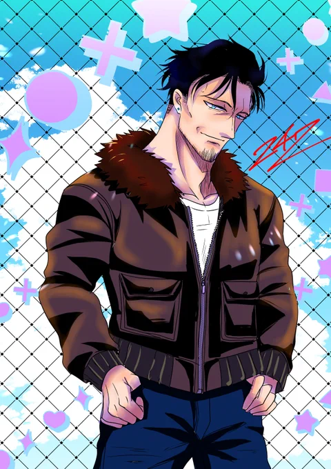 #ヒゲ版深夜の真剣お絵描き60分一本勝負お題 【G-1フライトジャケット/G-1flight jacket】フライングでの参加失礼します～なんとか描けた! 