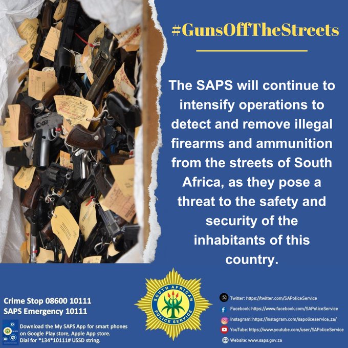 #sapsWC #SAPS #AntiGangUnit, deployed in the  Lentegeur area to combat #gang violence, conducted an intell driven op in Kneupelhout Street, Lentegeur on 15/03. Upon a search at residential premises, a 23yr-old man was arrested for the unlawful possession of a firearm and