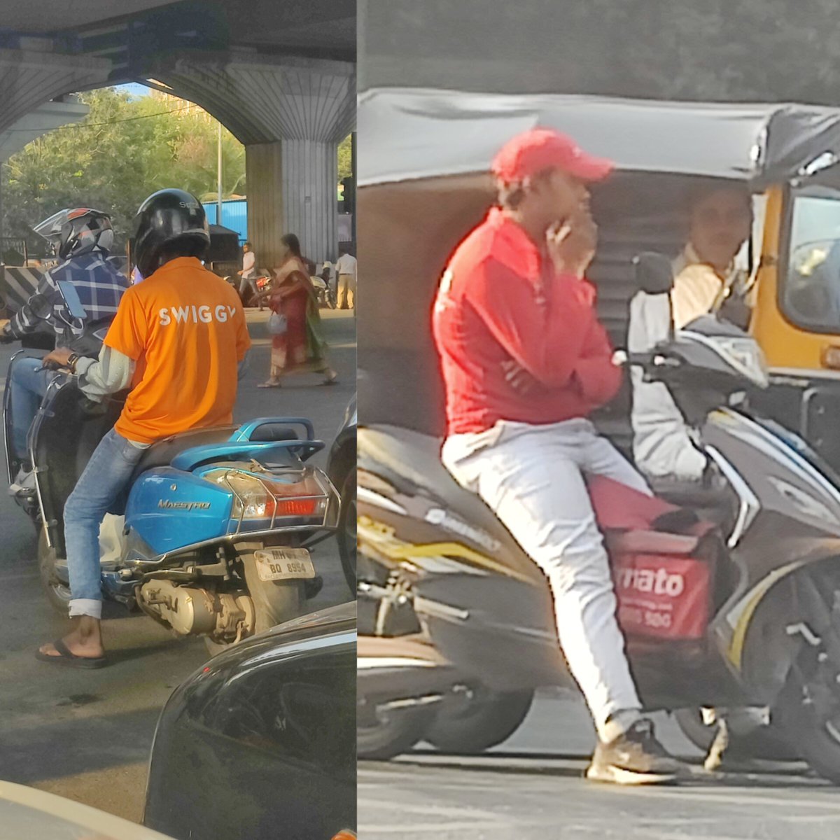tejash212's tweet photo. When @Swiggy can, why can't @zomato ⛑️🪖 #helmets ???? #RoadSafety @MTPHereToHelp #deliveryboys #MumbaiCity https://t.co/TqxwqazJbB
